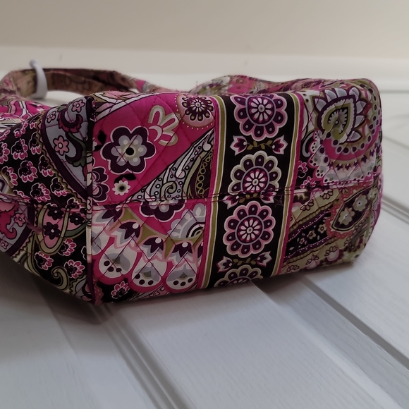 Vera Bradley Very Berry Paisley Side By Side Tote Purse Pink Floral. - Picture 4 of 11